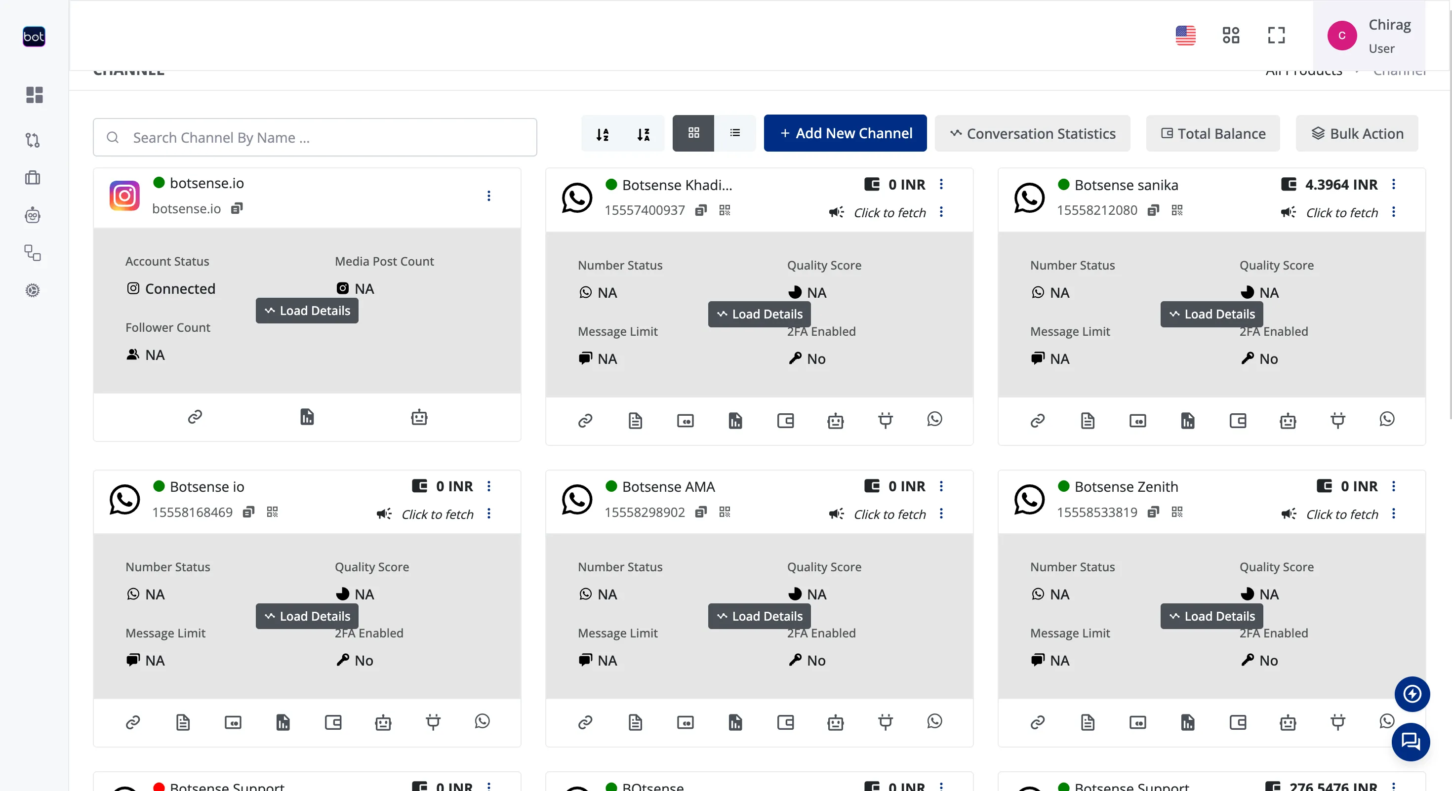 Botsense Click to WhatsApp Ads Dashboard